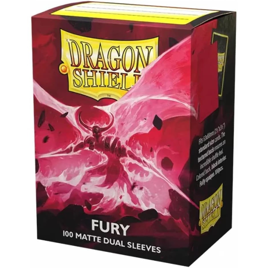 Dragon Shield Matte Dual TCG Card Sleeves - Fury Red, 100 Count, Standard Size - Arcane Tinmen
