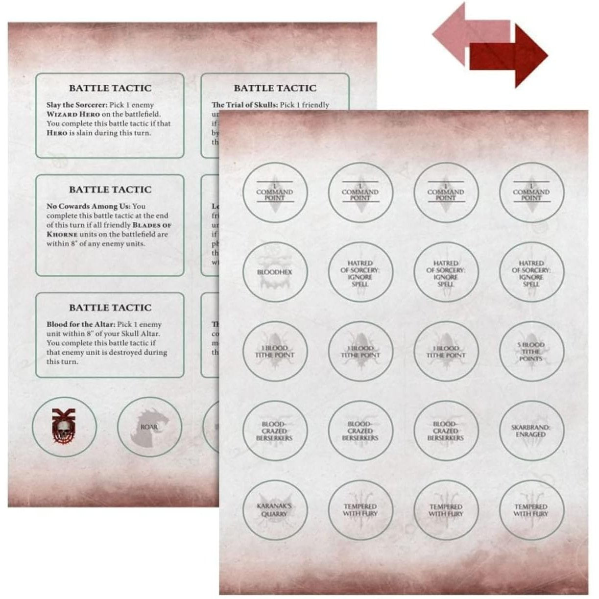 Warhammer: Age of Sigmar Blades of Khorne - 41 Warscroll Cards + 30 Tokens - Games Workshop