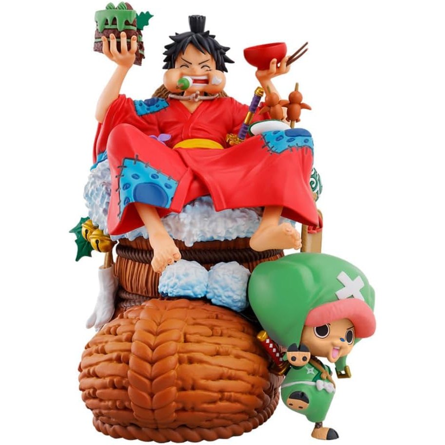 One Piece Monkey D. Luffy & Tony Tony Chopper Holiday Meal Statue Figure - Megahouse - Petitrama DX