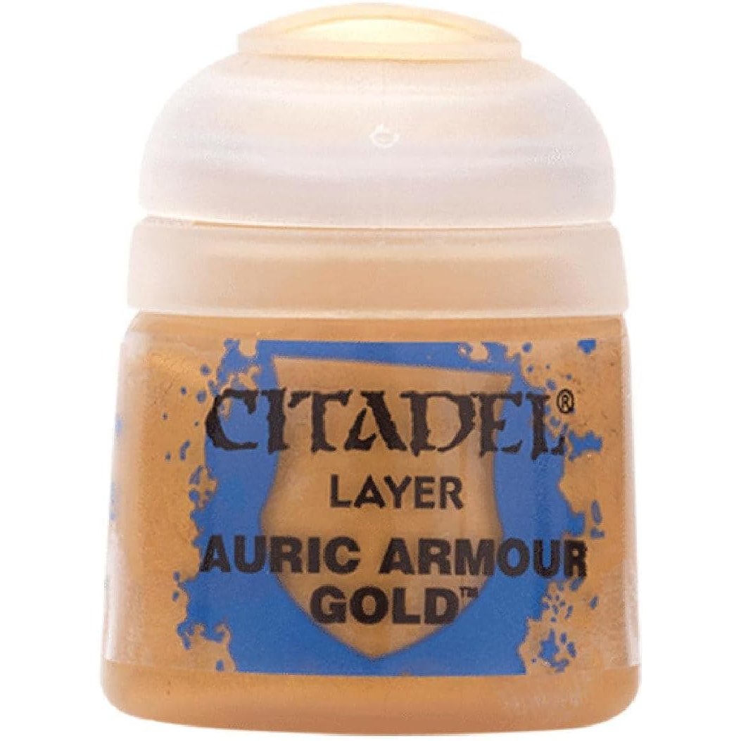 Citadel Layer Auric Armour Gold - Warhammer Model Paint, 12ml Pot - Games Workshop