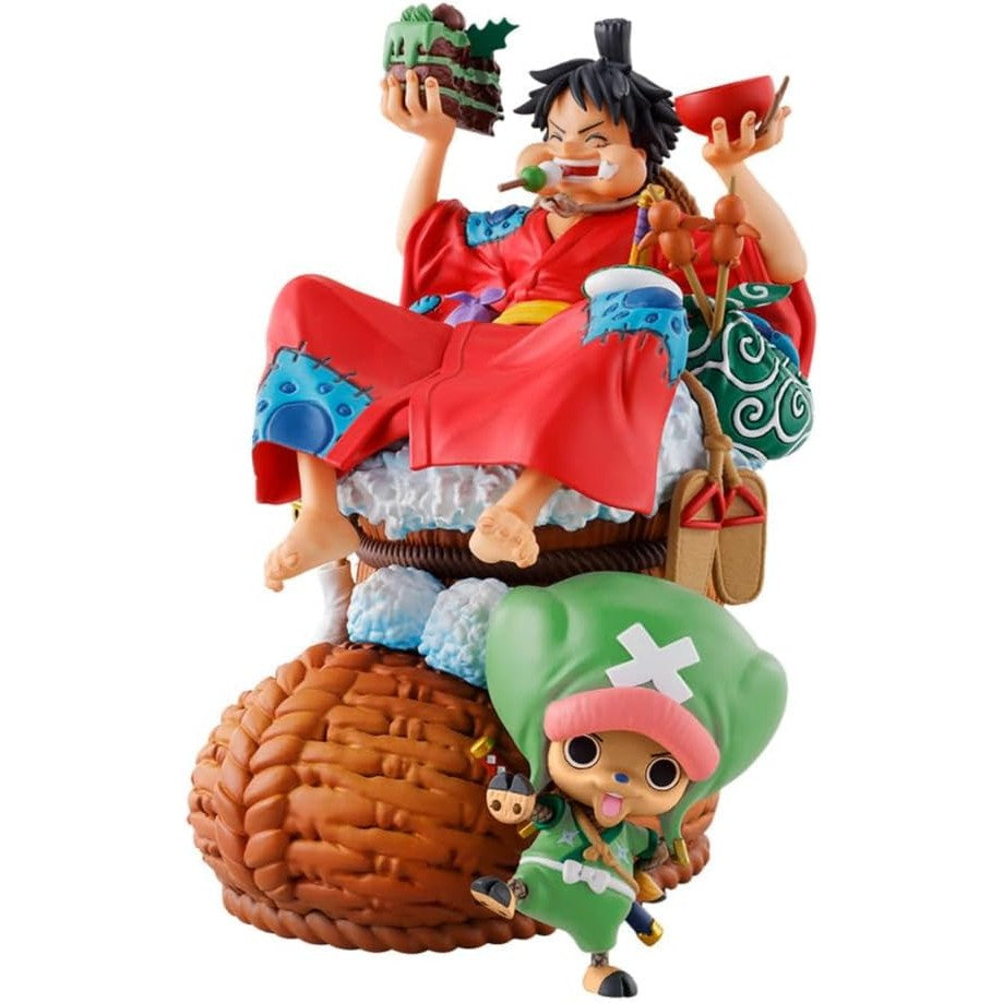One Piece Monkey D. Luffy & Tony Tony Chopper Holiday Meal Statue Figure - Megahouse - Petitrama DX