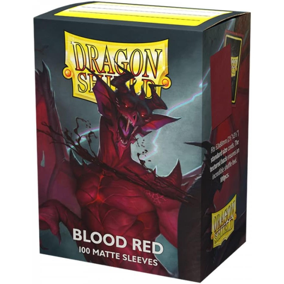 Dragon Shield Matte TCG Card Sleeves - Blood Red, 100 Ct., Standard Size - Arcane Tinmen
