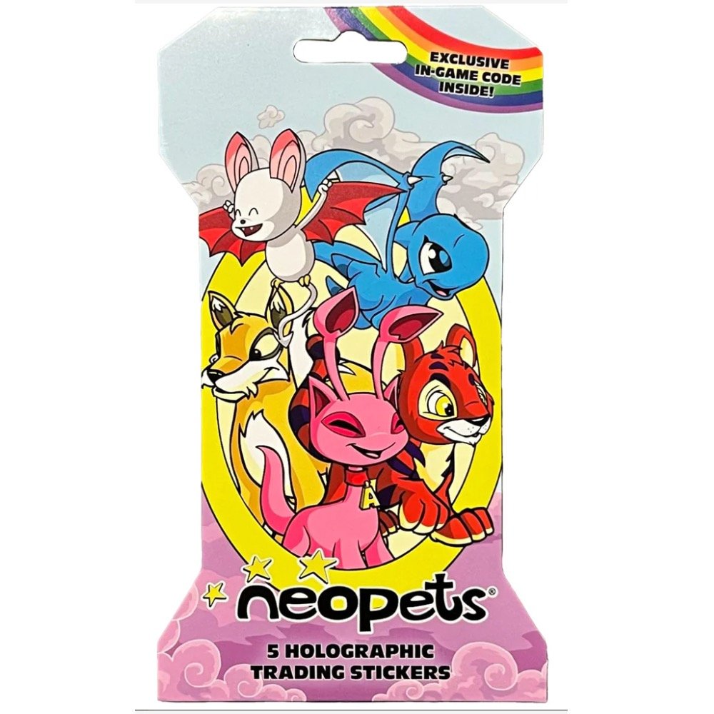 Neopets Holographic Trading Sticker Pack - 5 Random Stickers + Game DLC Code!