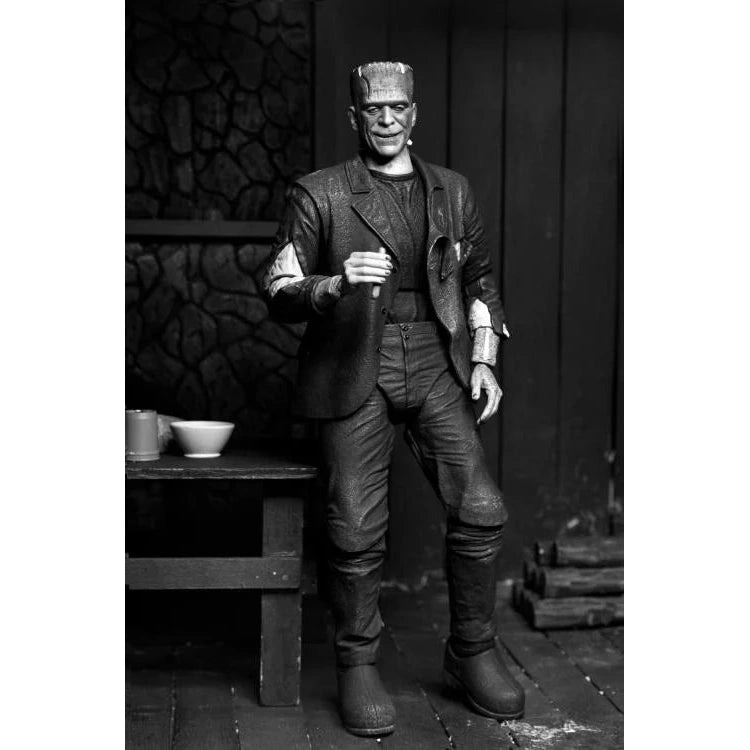 Universal Monsters Bride of Frankenstein Frankenstein's Monster Black & White Ver. Ultimate Action Figure - NECA