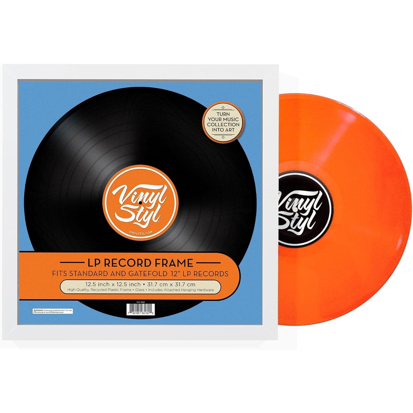 12" LP Record Wall Hanging Frame White - Vinyl Styl Test Copy
