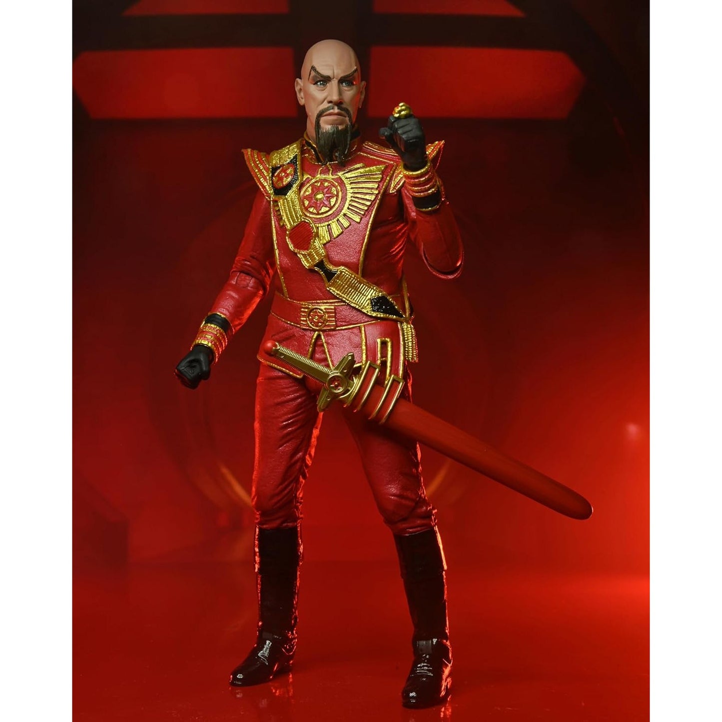 Flash Gordon Ultimate Ming the Merciless Red Military Outfit Action Figure - King Features - NECA
