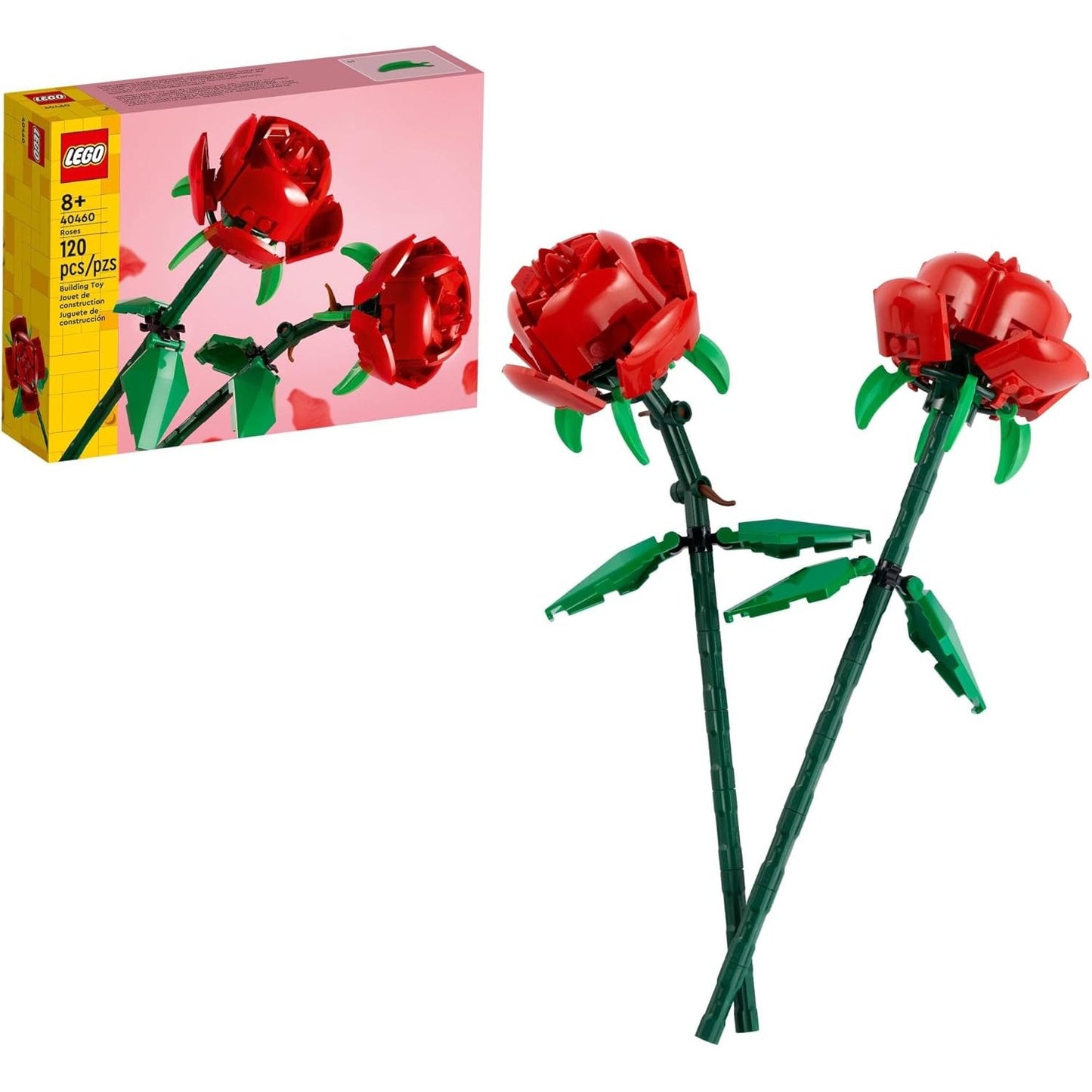 LEGO Roses Flower Building Toy - 120 Pcs., Ages 8+ - LEGO #40460