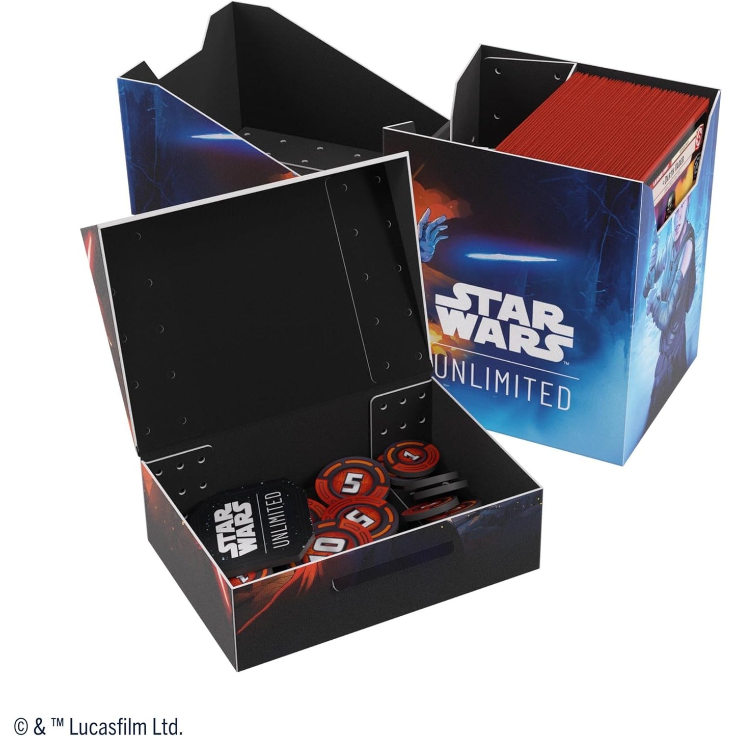 Star Wars Unlimited TCG Rey & Kylo Ren Soft Crate Deck Box - Holds 60 Double-Sleeved Cards - Gamegenic