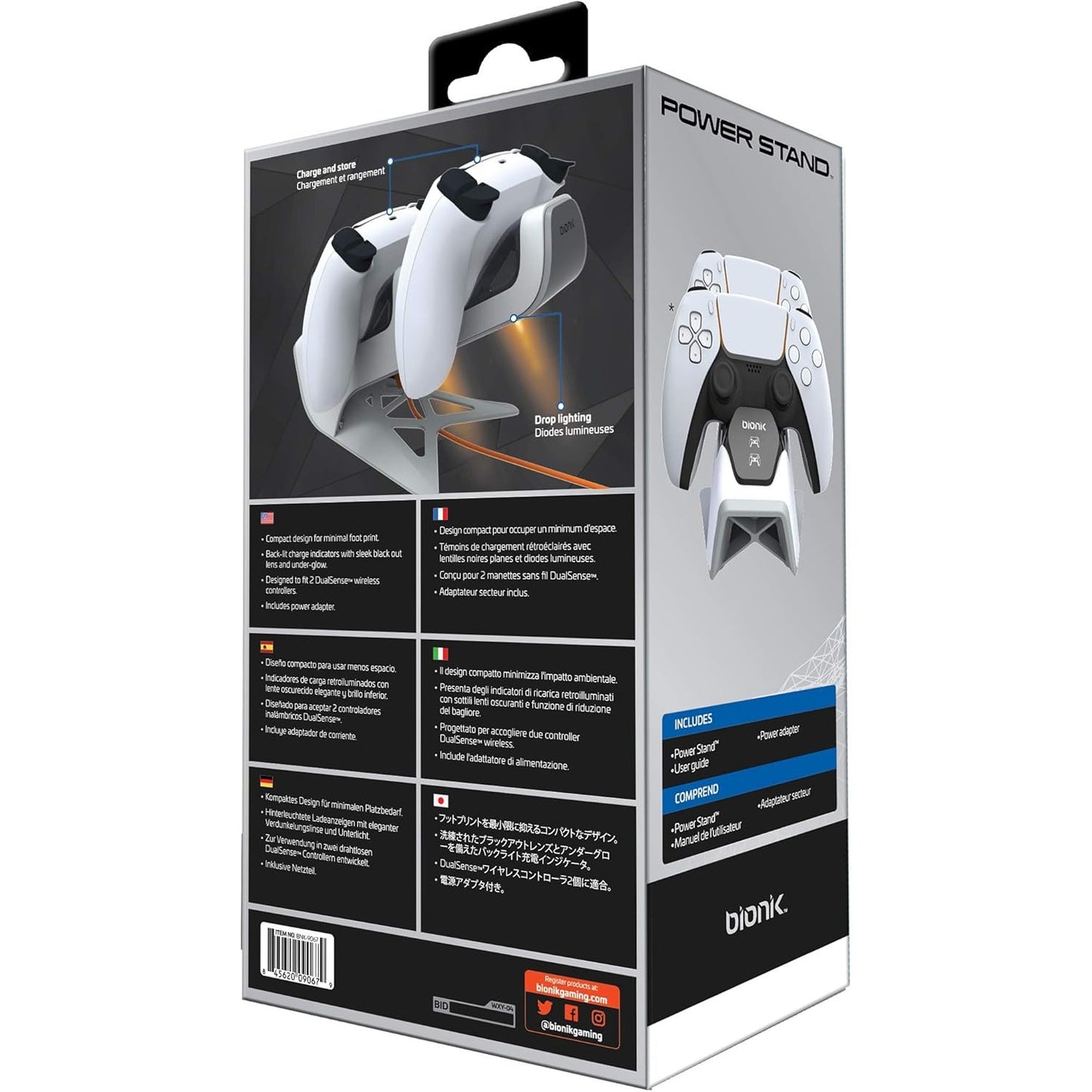 Power Stand Dual PS5 DualSense Controller Charging Station - PlayStation 5 - Bionik