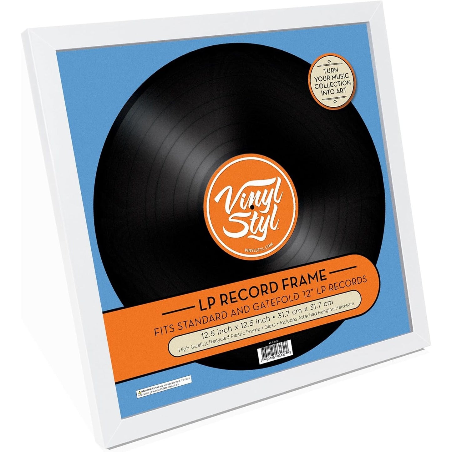 12" LP Record Wall Hanging Frame White - Vinyl Styl Test Copy