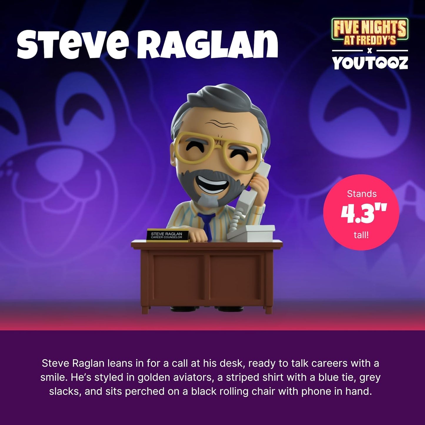 Five Nights at Freddie's Movie Steve Raglan Vinyl Figure - Youtooz - Five Nights at Freddie's Collection #49