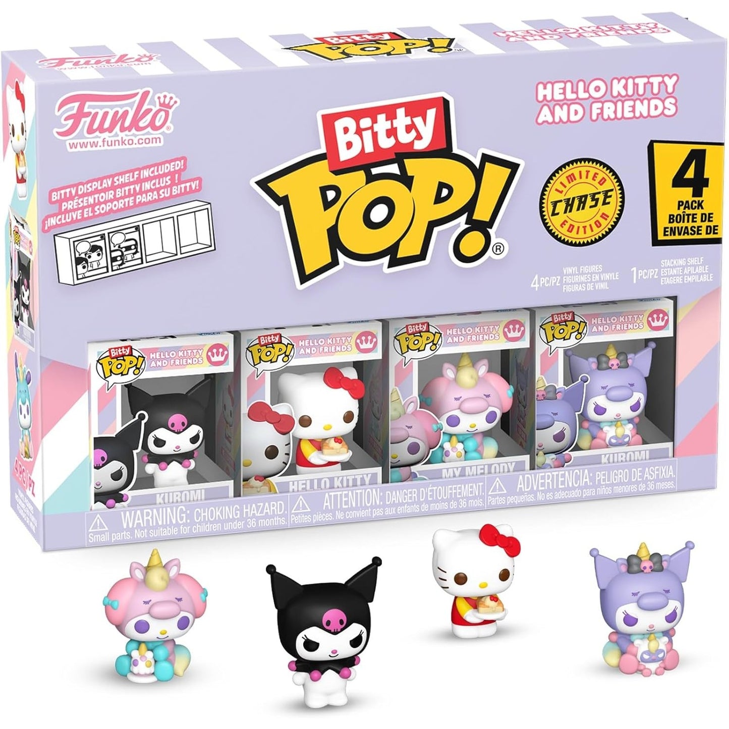 Hello Kitty and Friends Series 3 Kuromi Vinyl Mini Figure 4-Pack - Sanrio, Funko - Bitty POP!
