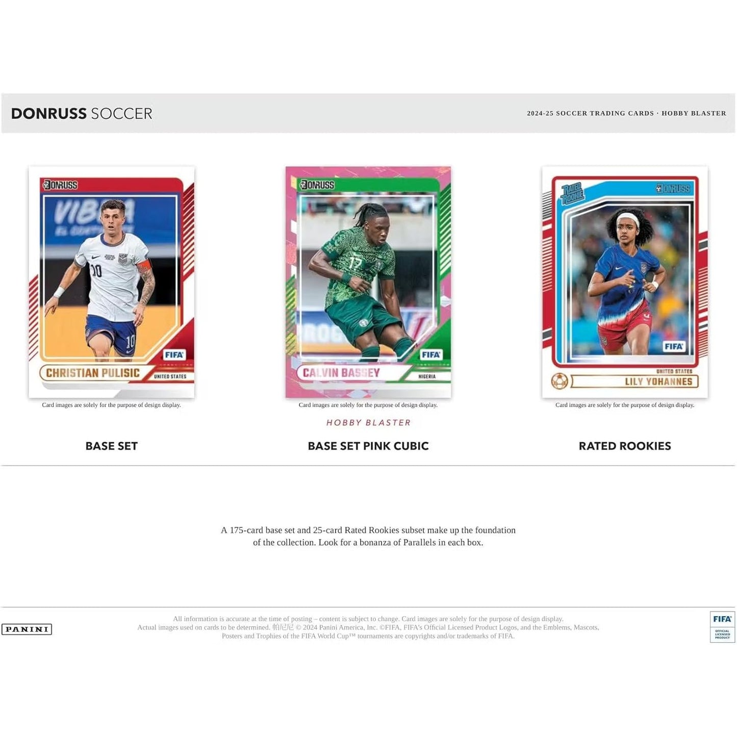 2024-25 Donruss FIFA Soccer Hobby Blaster Box - 6 Packs, 90 Cards - Panini