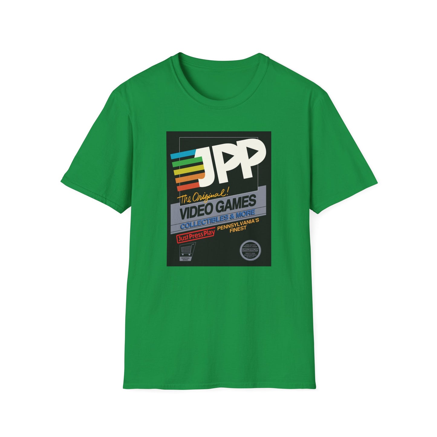 Just Press Play Unisex Softstyle T-Shirt - Black Box