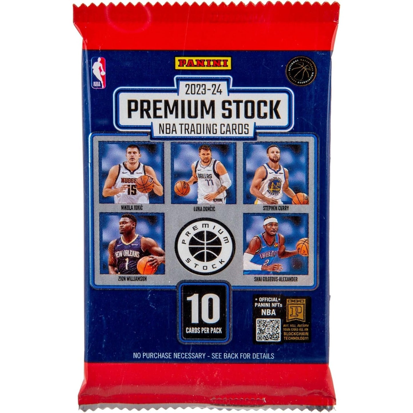2023-24 Premium Stock NBA Mega Box - 5 Booster Packs, 50 Cards Total - Panini