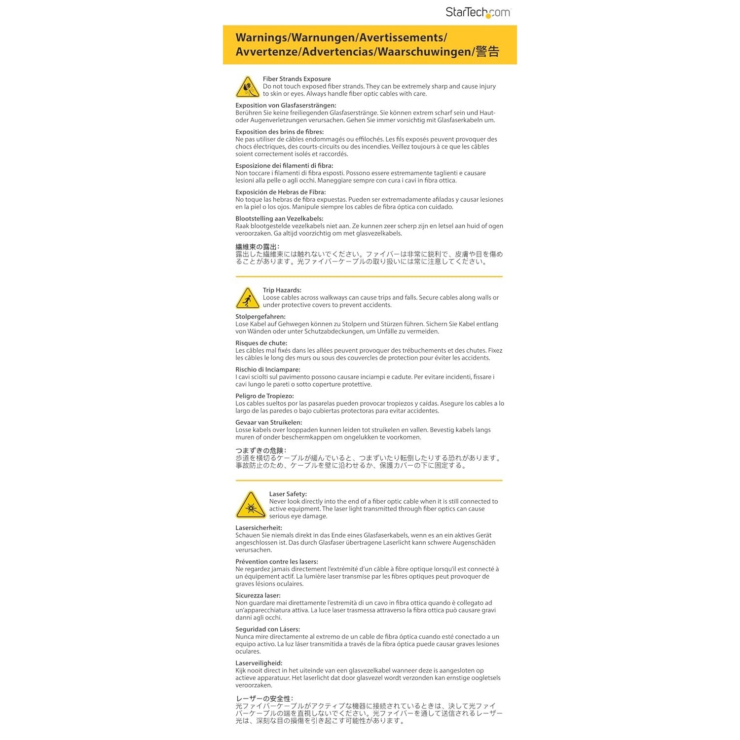 Digital Optical Audio Cable - 10 ft., Toslink SPDIF , Male-Male - StarTech