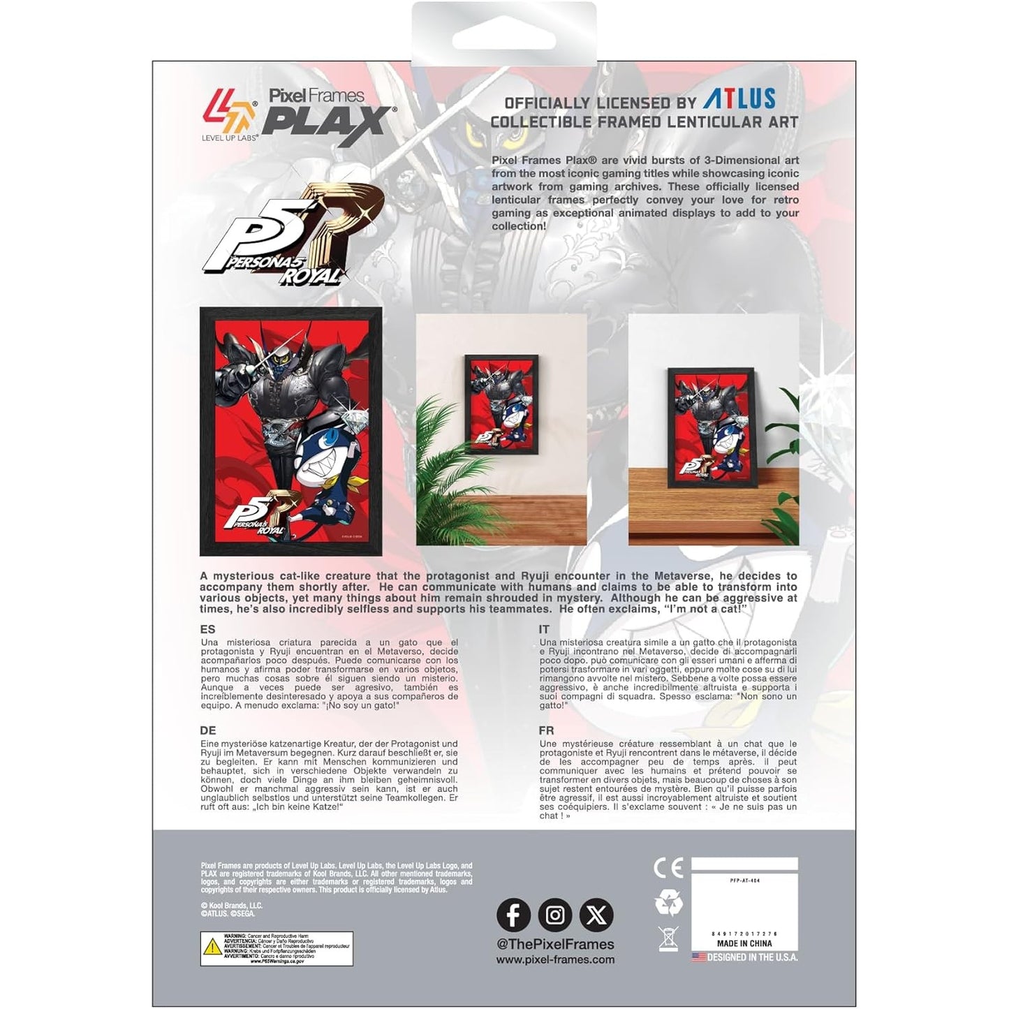 Persona 5 Royal Morgana Codename: Mona Framed Lenticular Poster - Level Up Labs - Pixel Frames PLAX