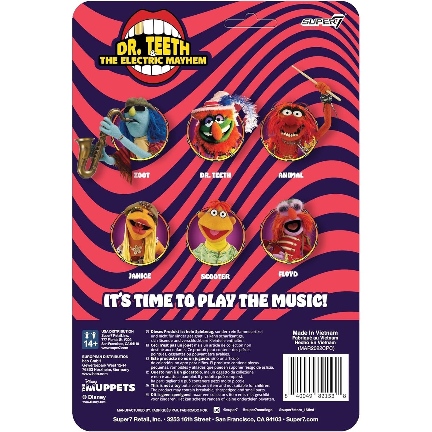 The Muppets Dr. Teeth & The Electric Mayhem Zoot Action Figure - Super7 - ReAction Wave 1