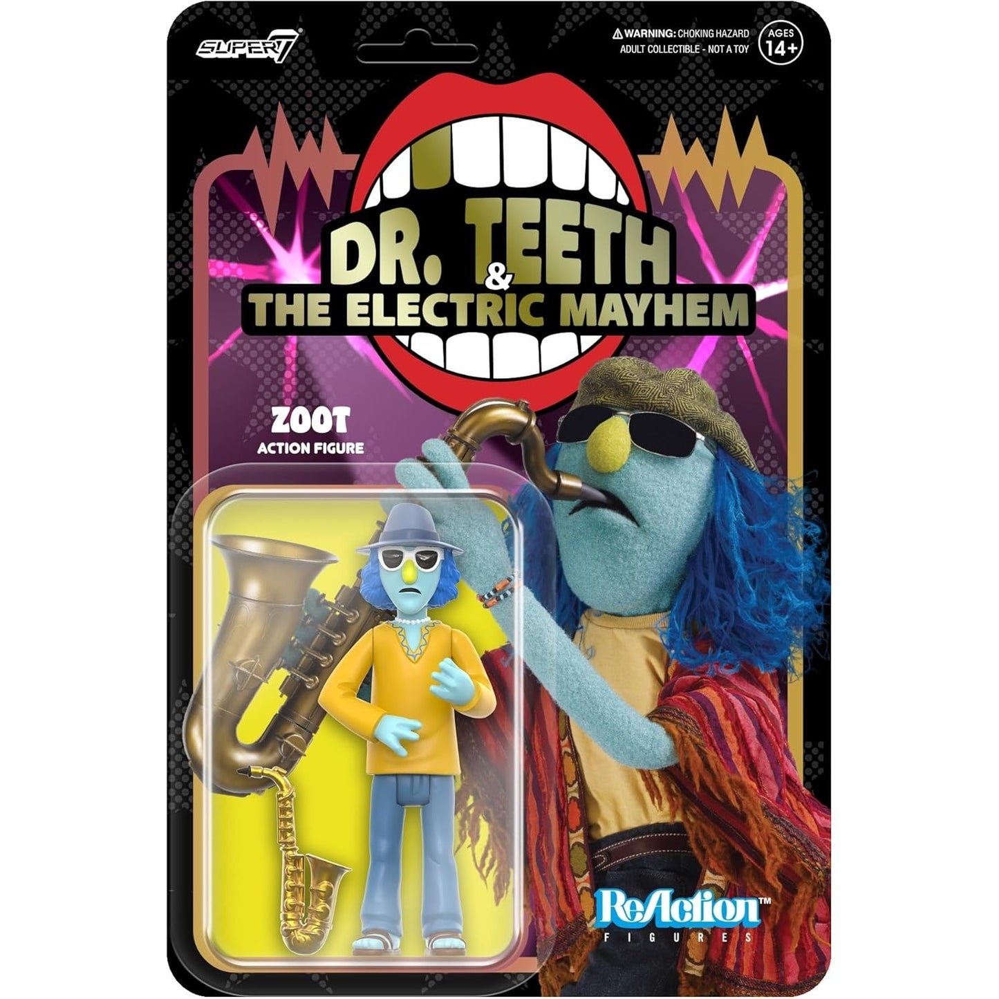 The Muppets Dr. Teeth & The Electric Mayhem Zoot Action Figure - Super7 - ReAction Wave 1