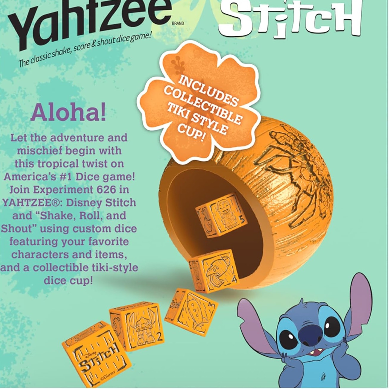 Yahtzee Disney Stitch Edition Dice Game - USAopoly - Lilo & Stitch