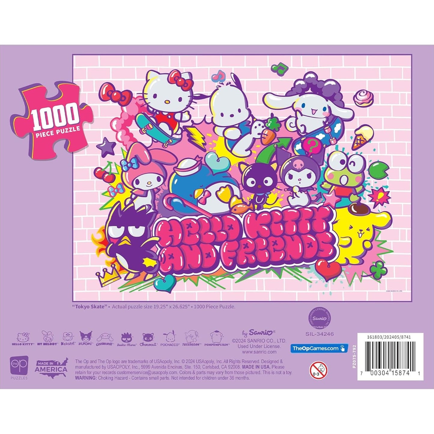 Hello Kitty and Friends Tokyo Skate 1,000 Piece Jigsaw Puzzle - USAopoly