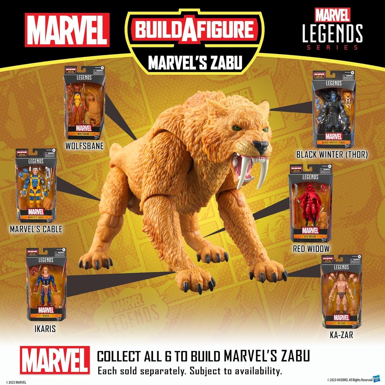 X-Men Cable Action Figure Zabu BAF - Hasbro - Marvel Legends