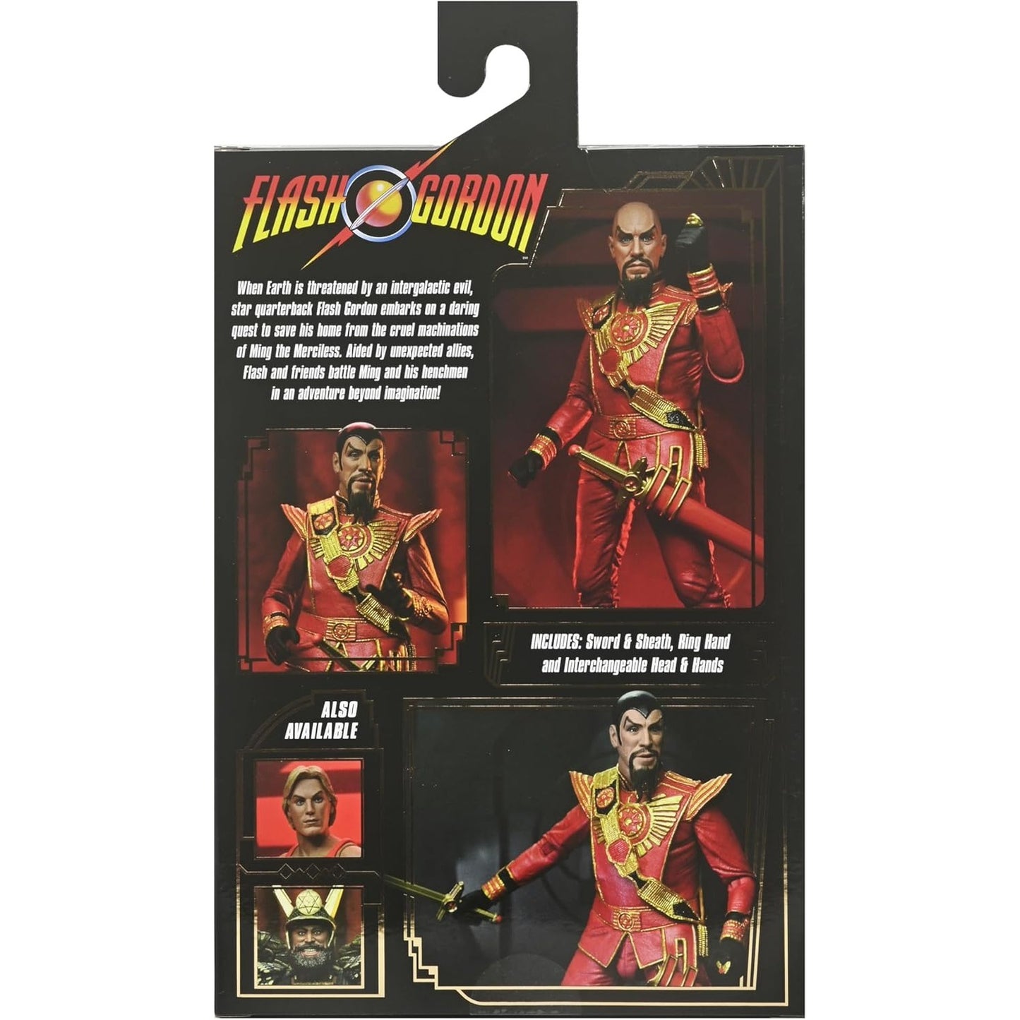 Flash Gordon Ultimate Ming the Merciless Red Military Outfit Action Figure - King Features - NECA
