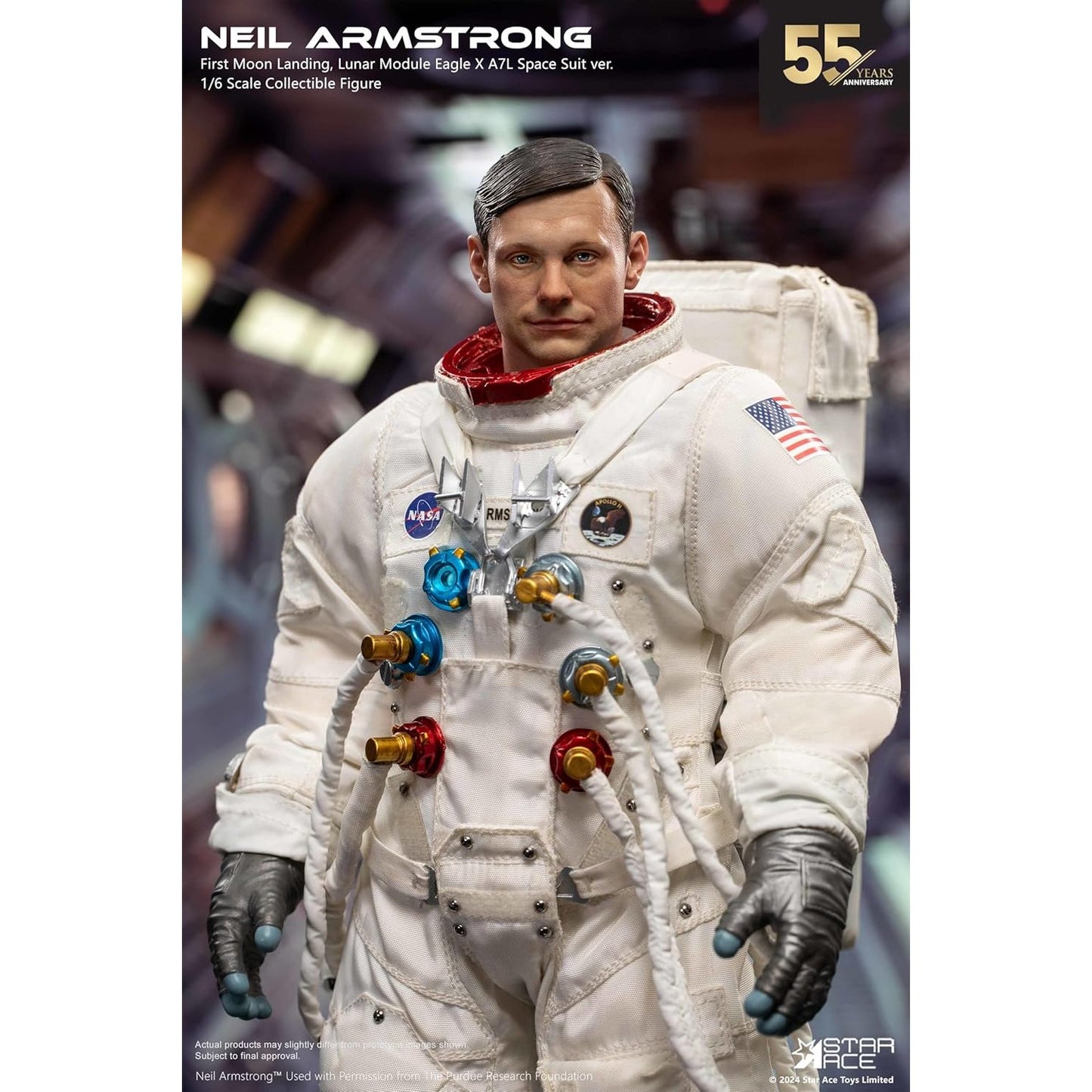 NASA Apollo 11 Neil Armstrong First Moon Landing Lunar Module Eagle x A7L Space Suit Ver. 1/6 Scale Collectible Figure - Star Ace