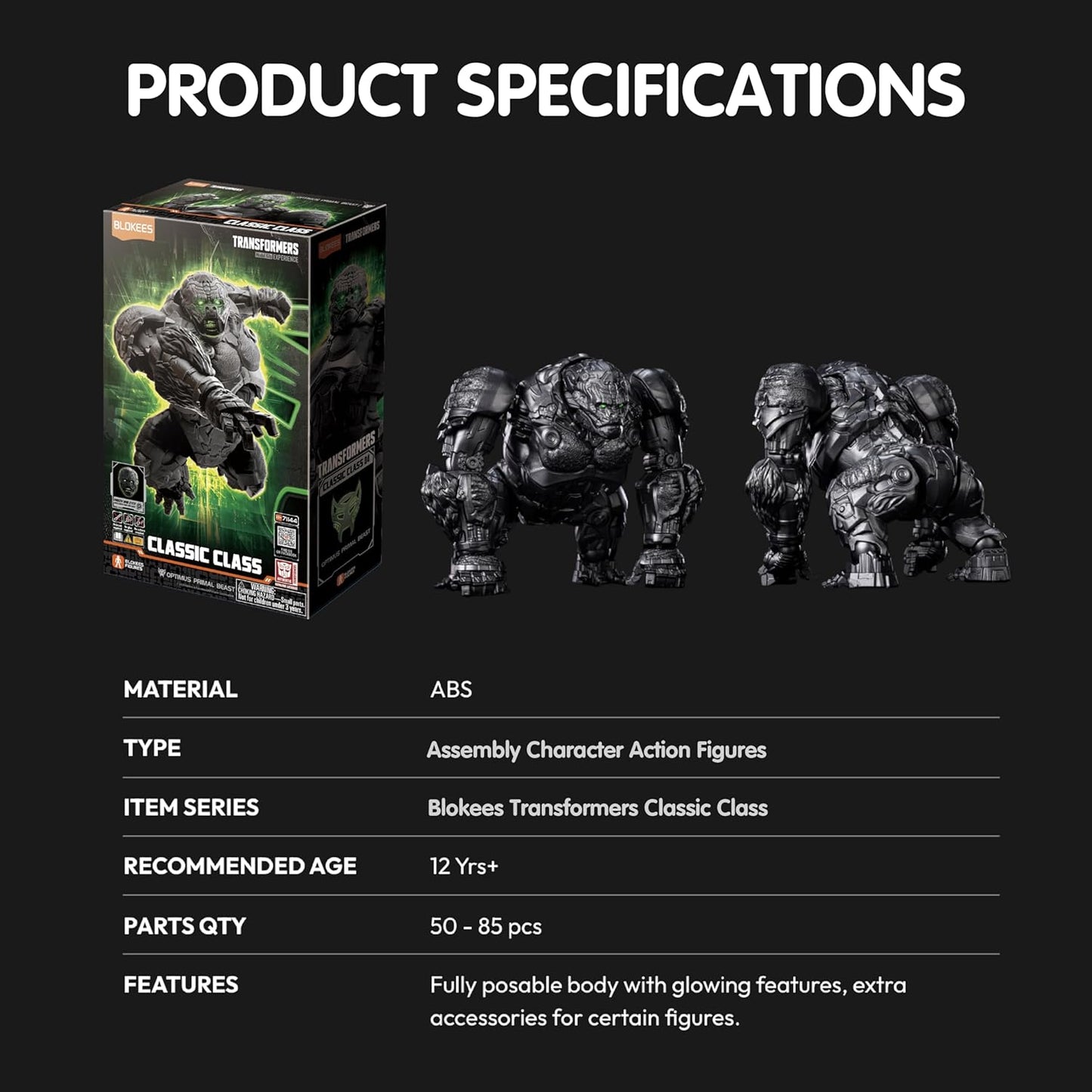 Transformers: Rise of the Beasts Optimus Primal Beast Mode Model Kit - Blokees - Classic Class 04
