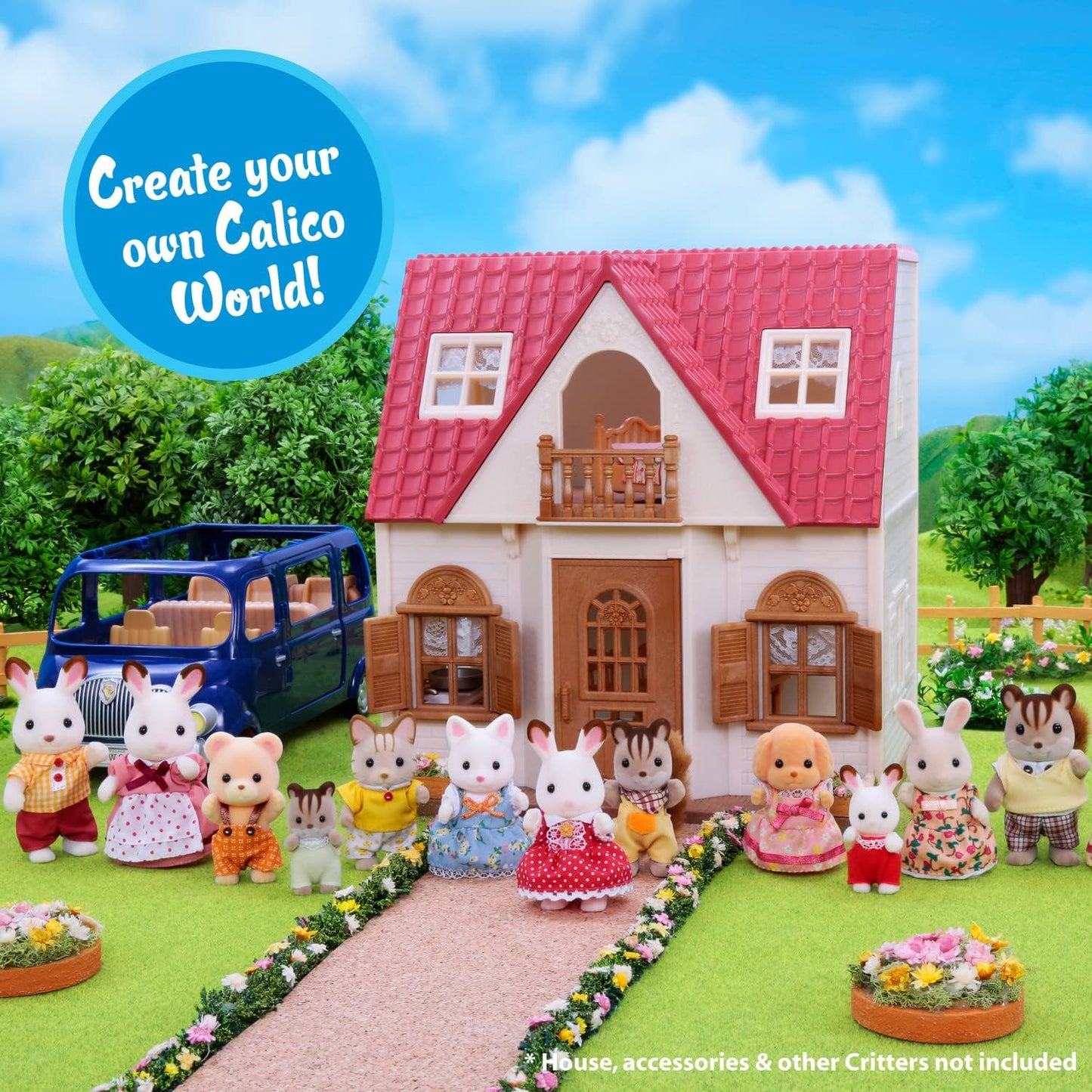 Calico Critters Toy Poodle Family Doll Set - 4 Puppy Dog Figures - Epoch Everlasting Play