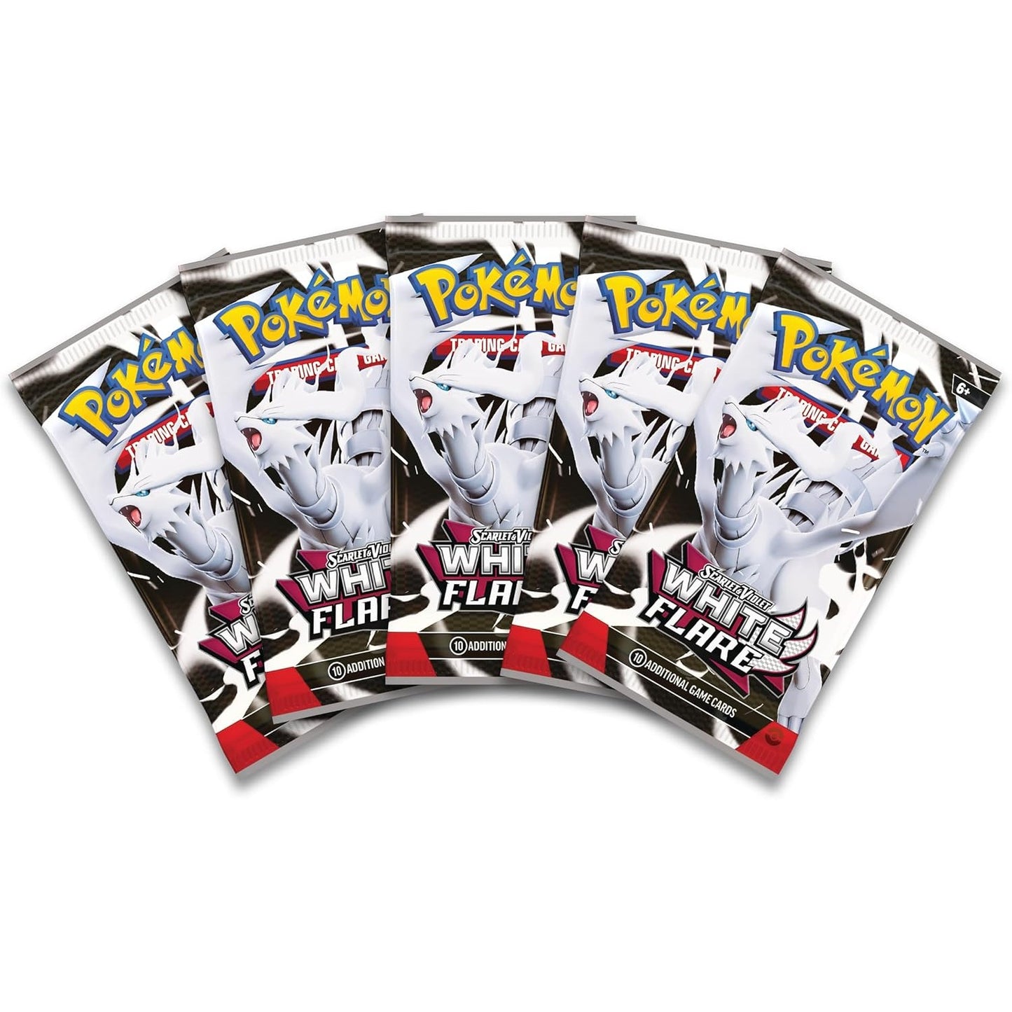 Pokemon TCG Scarlet & Violet 10.5 White Flare Binder Collection - Includes 5 Booster Packs!