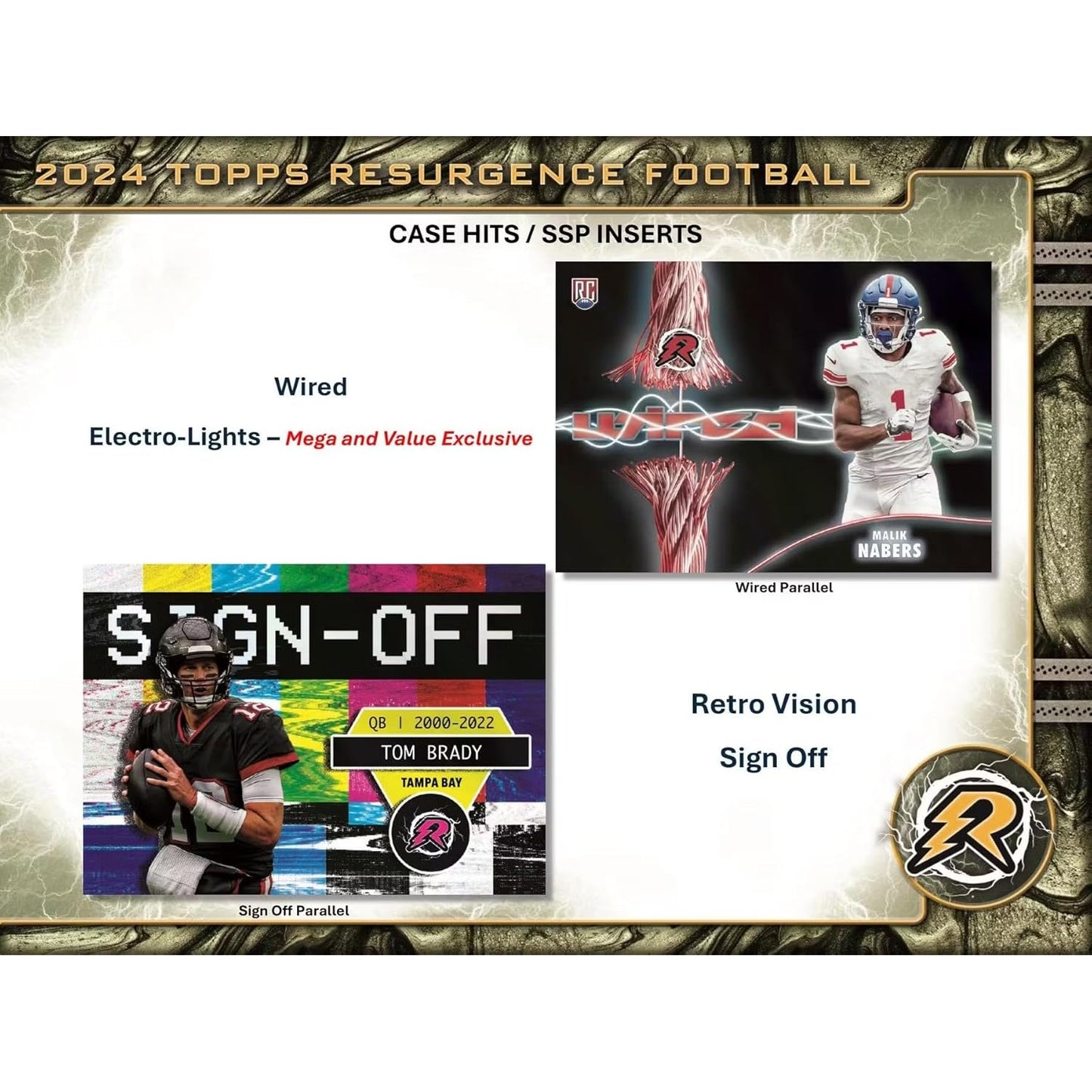 2024 Resurgence Football Mega Box - 6 Packs, 48 Trading Cards - Topps