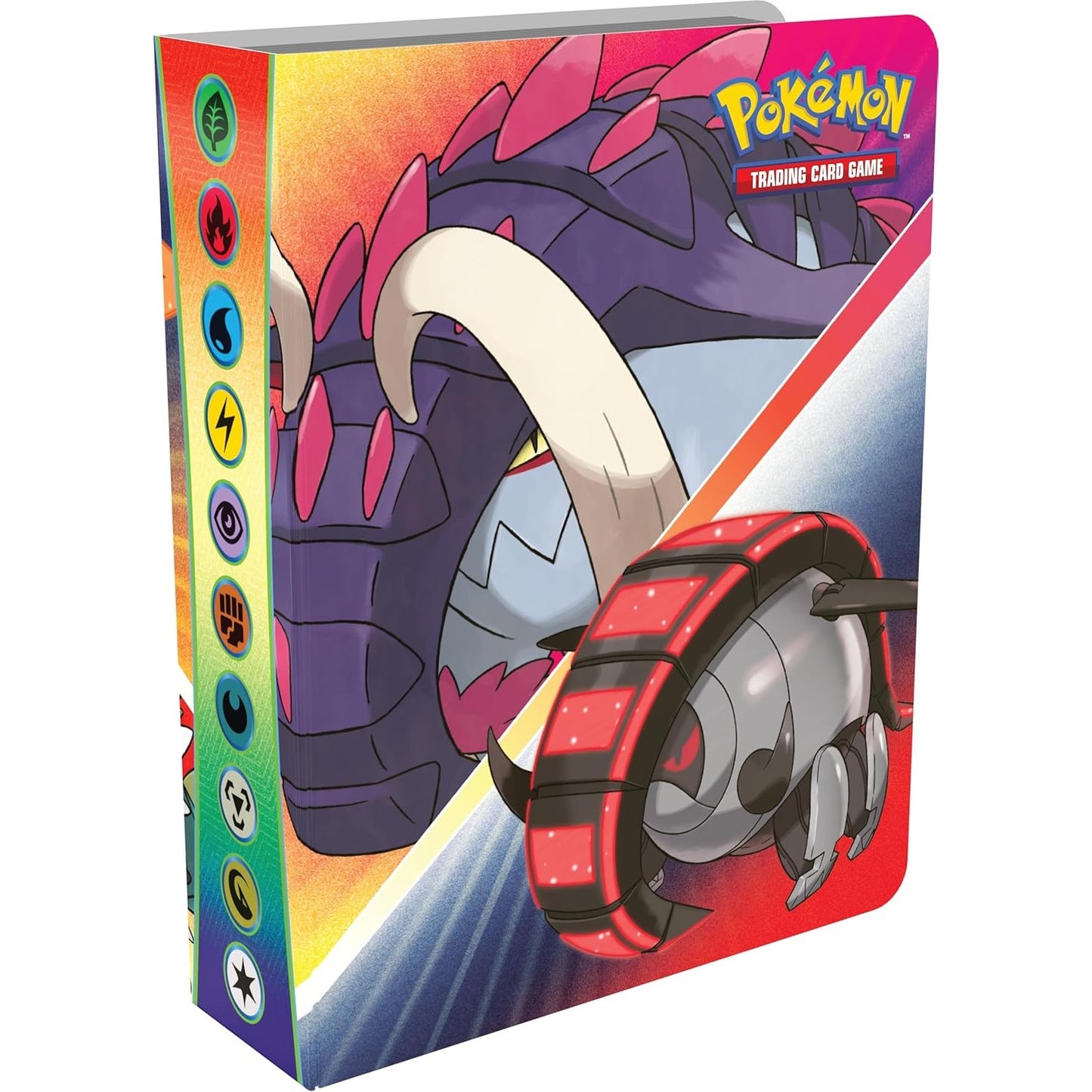 Pokemon TCG Mini Portfolio Q2 2024 - Holds 60 Cards, Includes Booster Pack - Great Tusk, Iron Treads, Iron Moth, Slither Wing