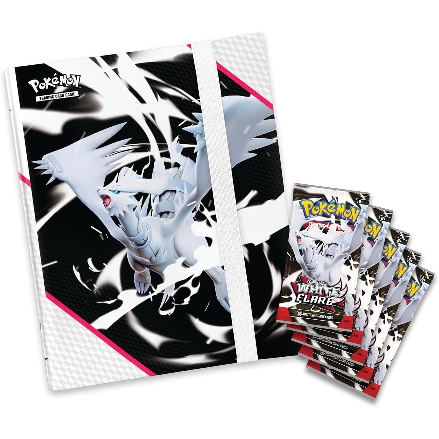 Pokemon TCG Scarlet & Violet 10.5 White Flare Binder Collection - Includes 5 Booster Packs!