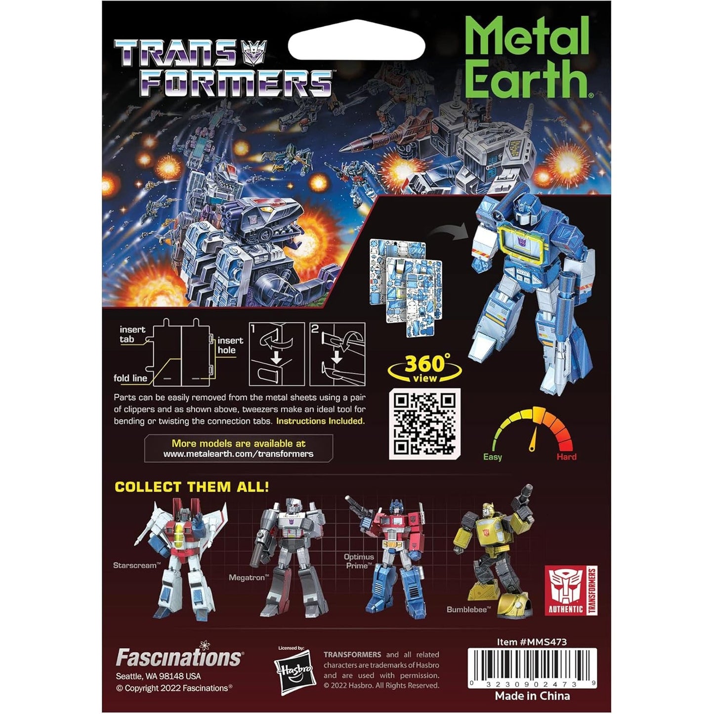 Transformers Soundwave Color Ver. Metal Model Kit - Fascinations - Metal Earth