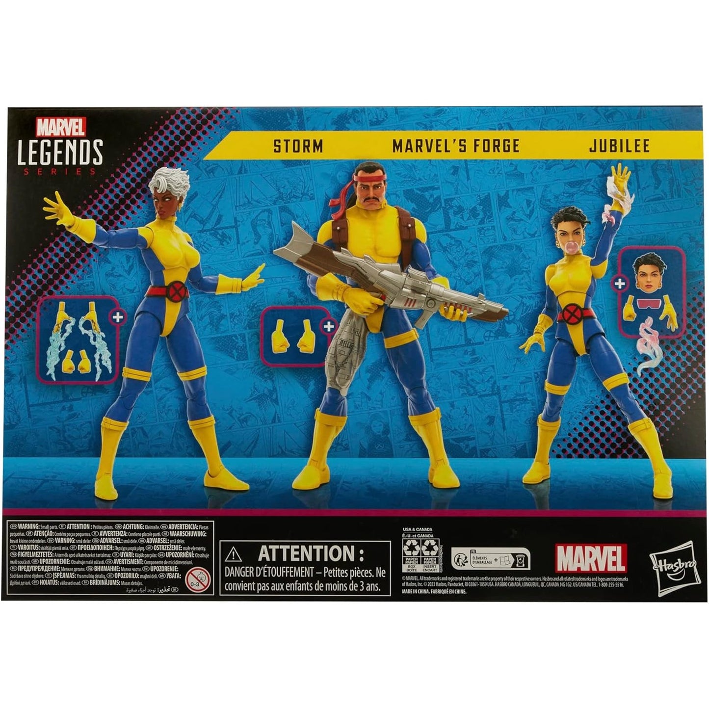 The Uncanny X-Men 60th Anniversary Forge, Storm, & Jubilee Action Figure 3-Pack - Hasbro - Marvel Legends