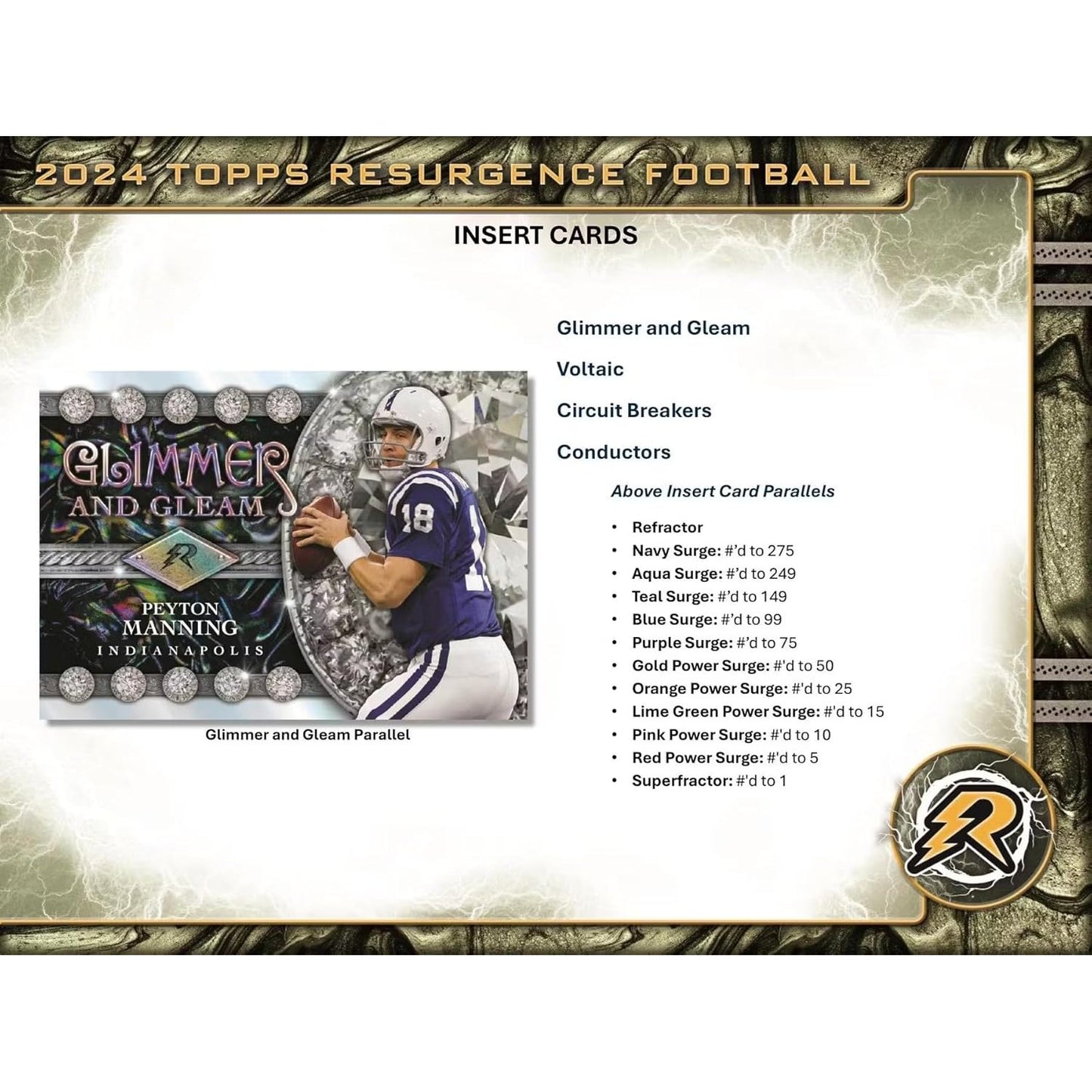 2024 Resurgence Football Mega Box - 6 Packs, 48 Trading Cards - Topps