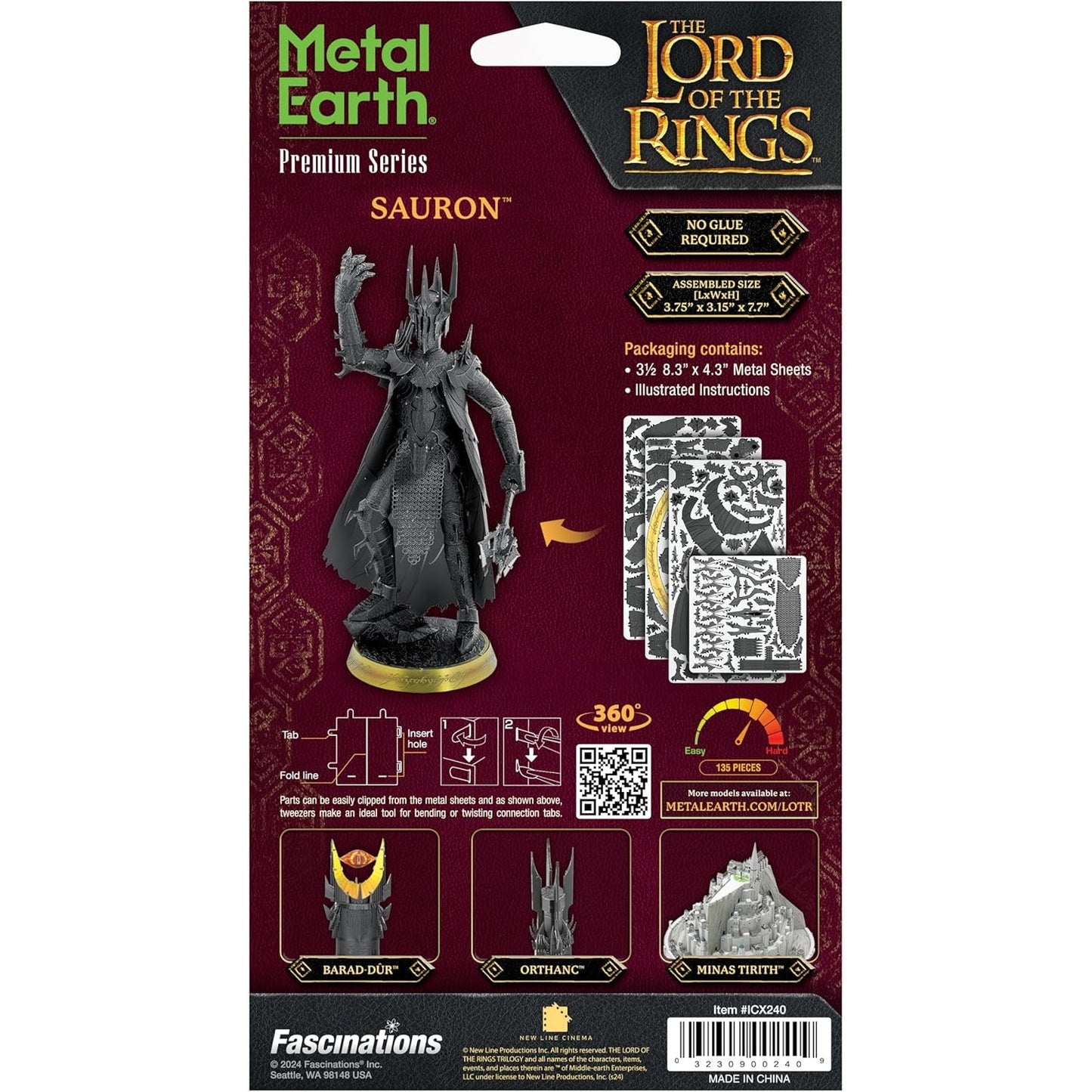 The Lord of the Rings Sauron Steel Model Kit - Fascinations - Metal Earth: Premium Series