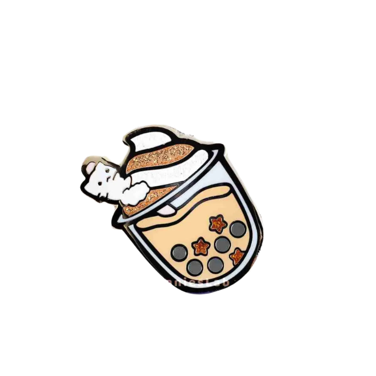 Neko Cafe Boba Milk Tea Enamel Pin - Bonnies Lab