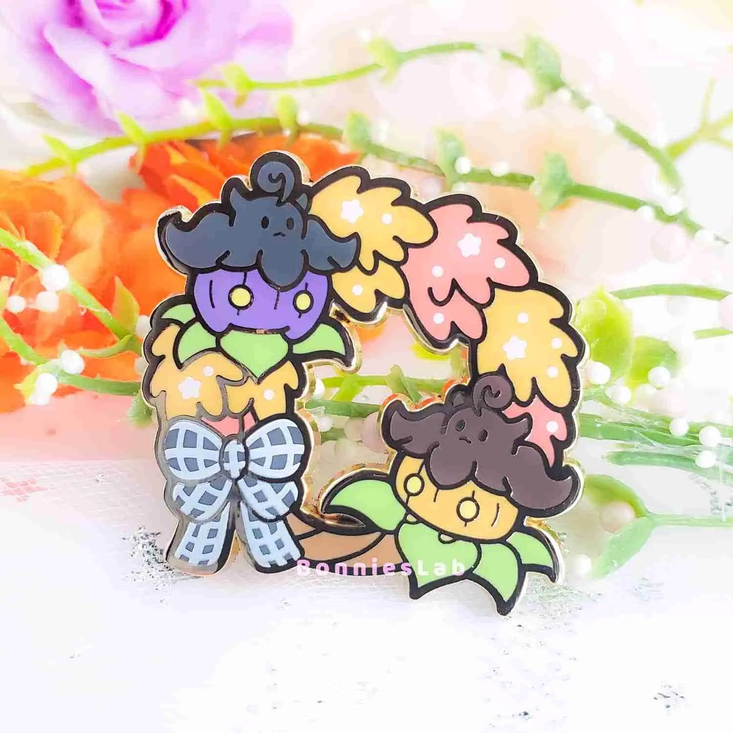 Pumpkaboo Wreath Enamel Pin - Bonnies Lab