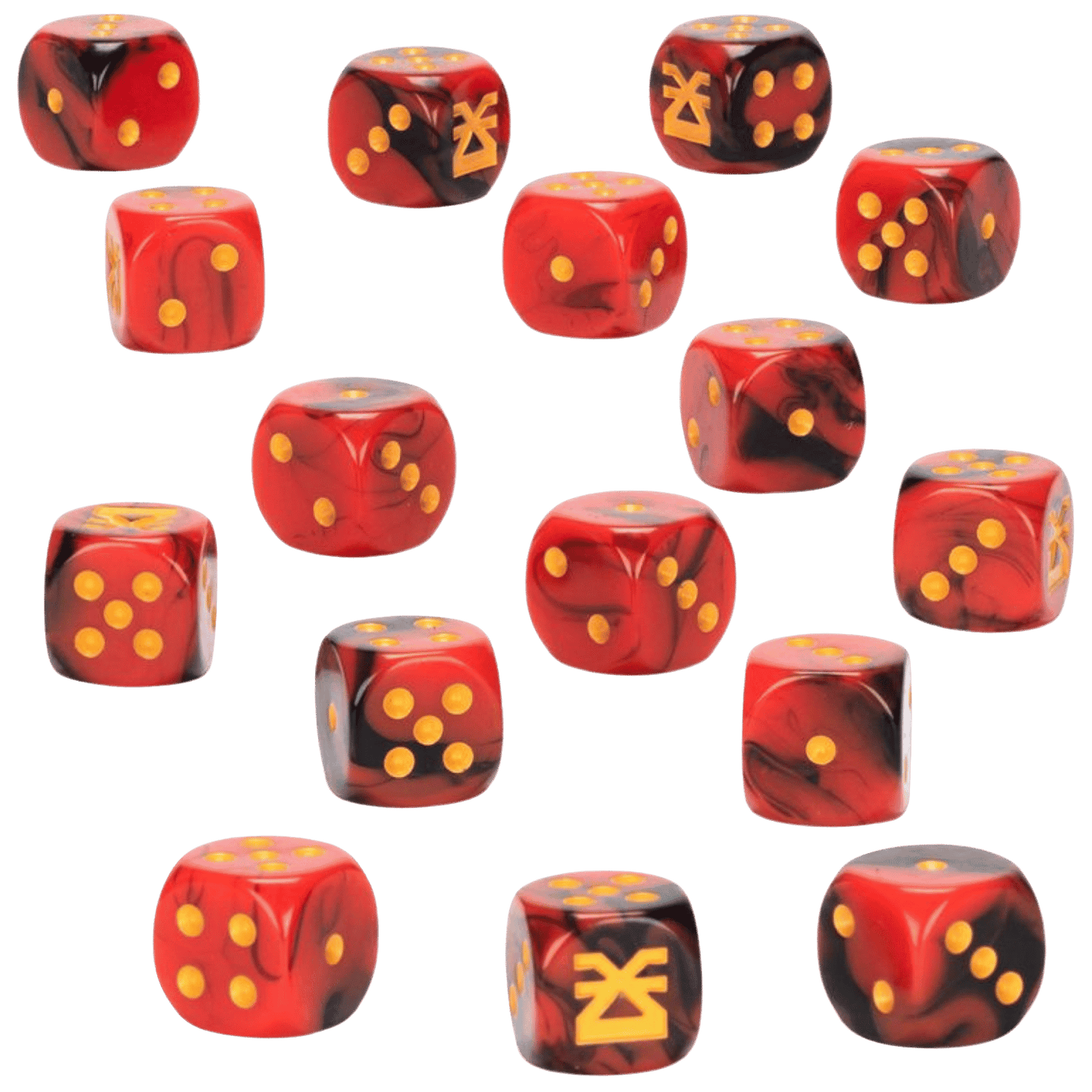 Warhammer: Age of Sigmar Blades of Khorn Dice - Set of 16, Red & Black, 4th Edition - Warhammer