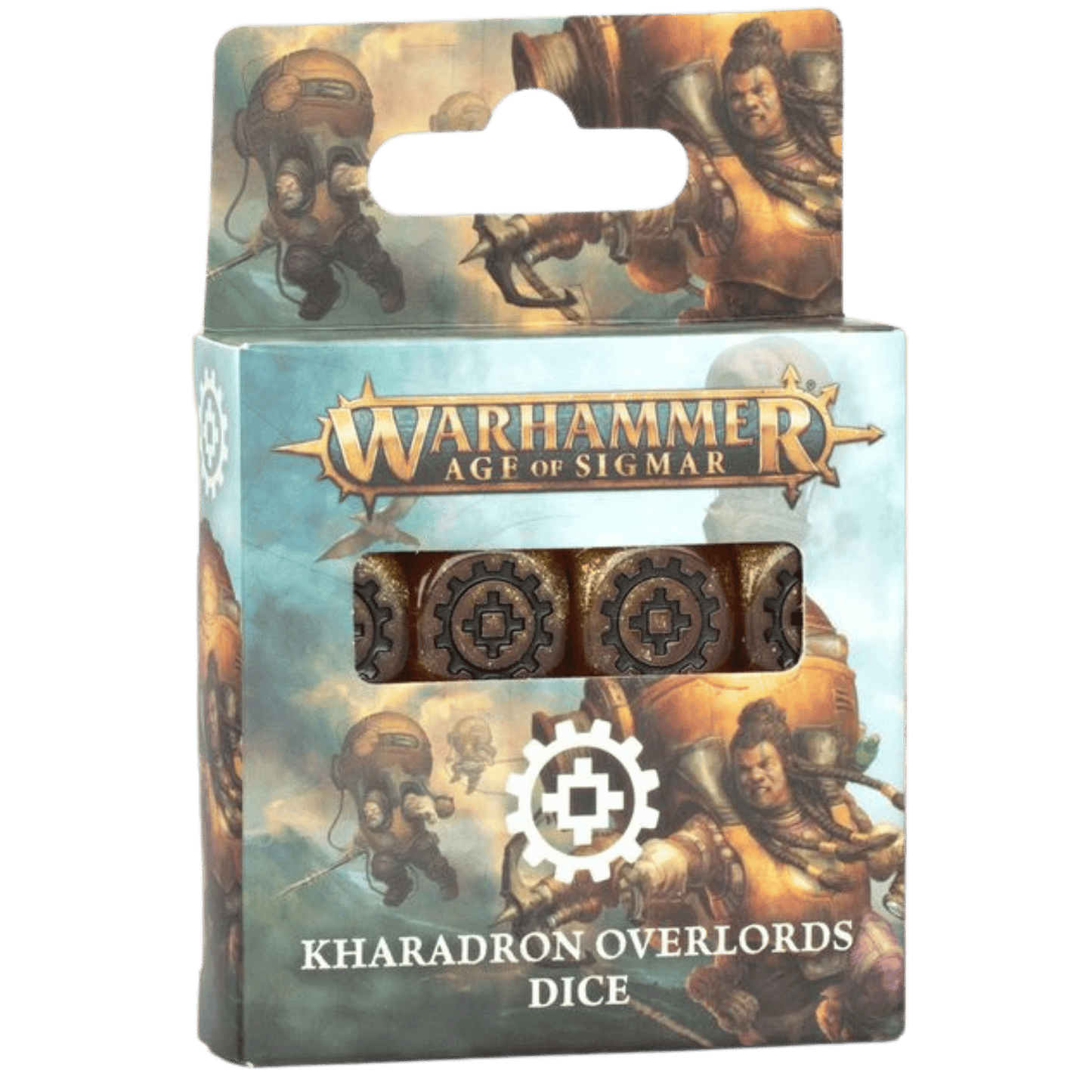 Warhammer: Age of Sigmar Kharadron Overlords Dice - Set of 16 Six-Sided, Color: Brass - Games Workshop
