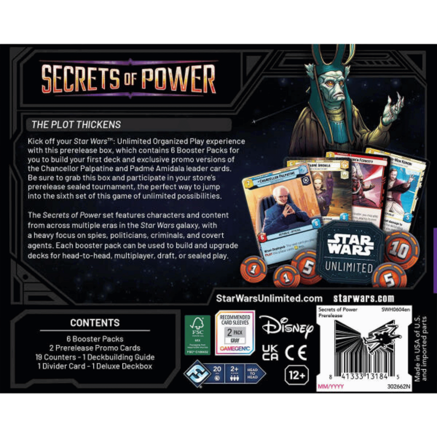 Star Wars: Unlimited Secrets of Power Pre-Release Box - 6 Packs: 16 Cards ea. - Fantasy Flight Games