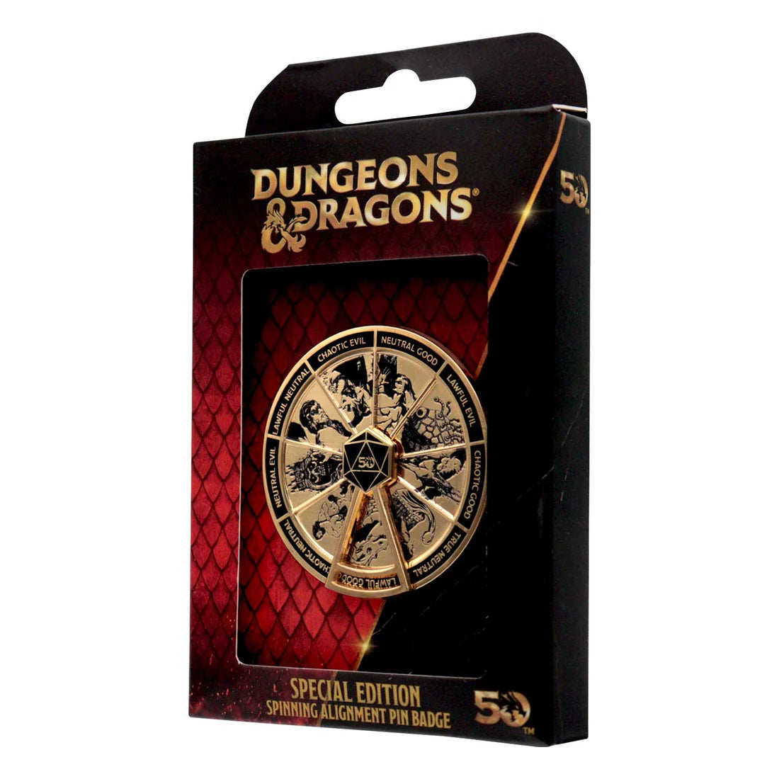 Dungeons & Dragons 50th Anniversary Spinning Alignment Pin Badge - Fanattik - Limited Special Edition