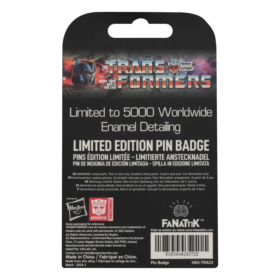 Transformers 40th Anniversary Twin Pin Badge Set feat. Optimus Prime & Megatron - Fanattik - Numbered Limited Edition