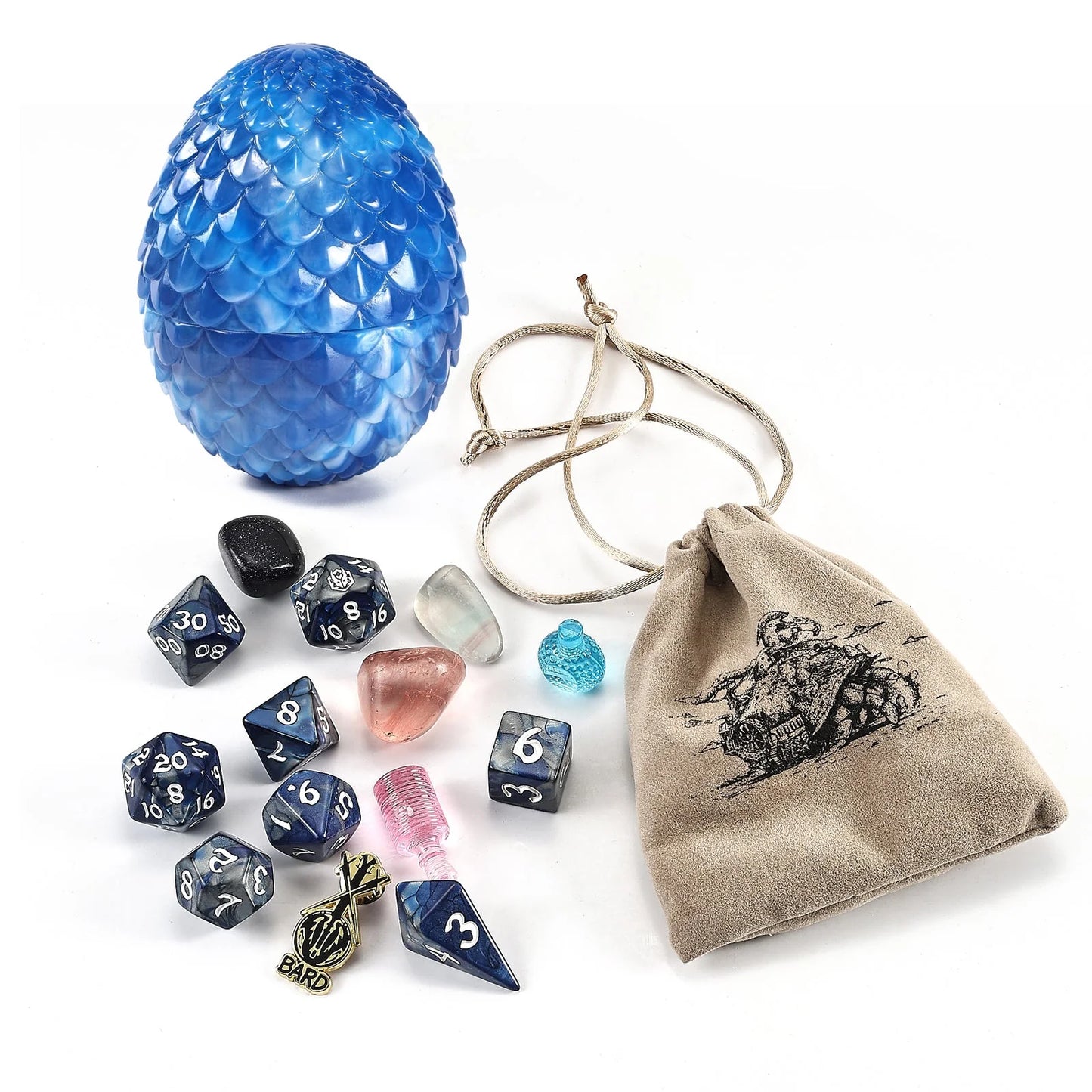 Dragon's Hoard RPG Mystery Treasure Egg - Dice Set, Bag, Enamel Pin & More! - Hymgho Dice