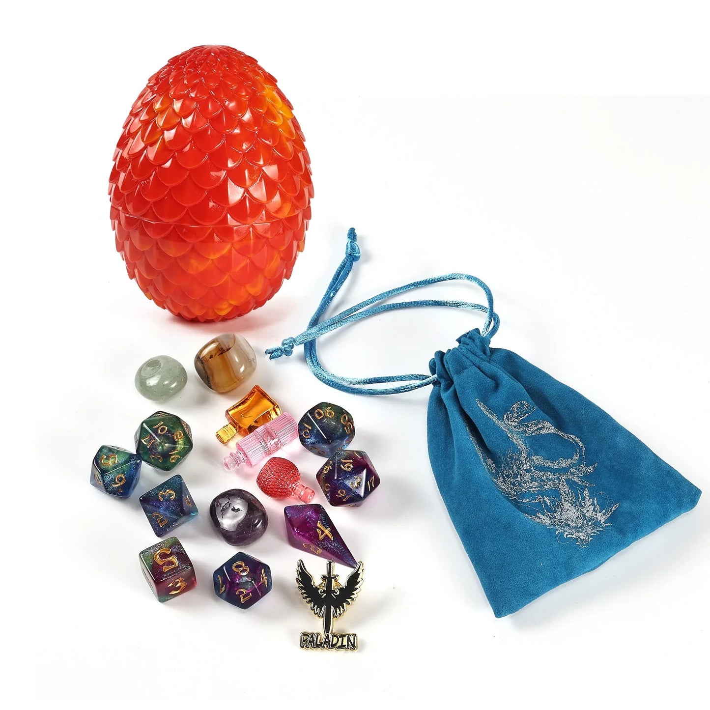 Dragon's Hoard RPG Mystery Treasure Egg - Dice Set, Bag, Enamel Pin & More! - Hymgho Dice