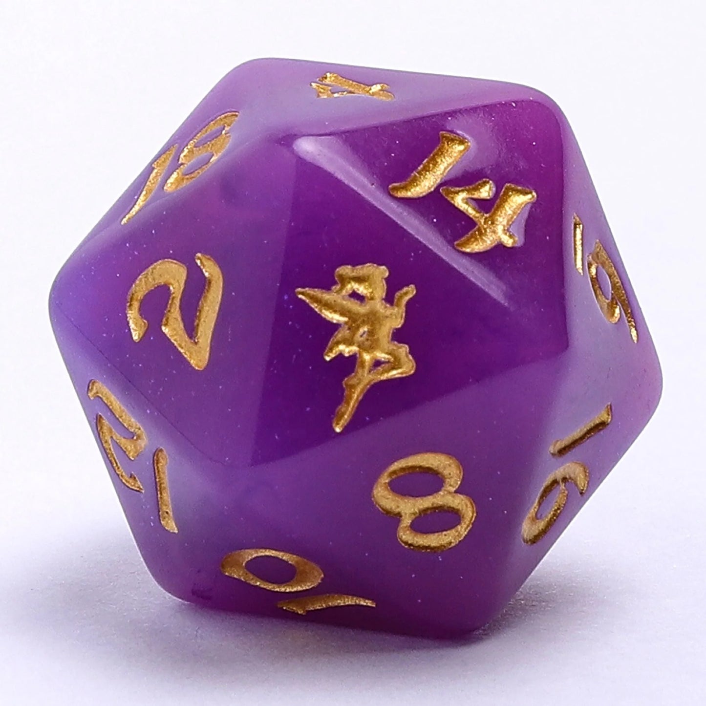 Wyrmforged Rollers Pixie Dust Gold Glow in the Dark Dice Set - 7-Piece Rounded Resin Polyhedral - Hyngho Dice
