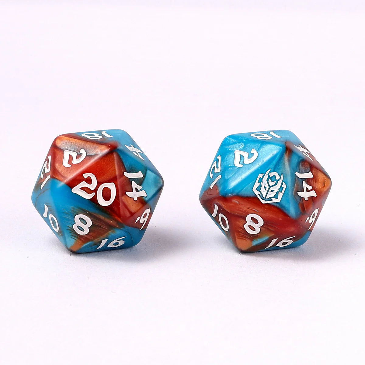 Wyrmformed Rollers Bard's Cloak Metal Polyhedral Dice Set - 8-Piece, Red & Blue, Rounded Edge - Hymgho Dice