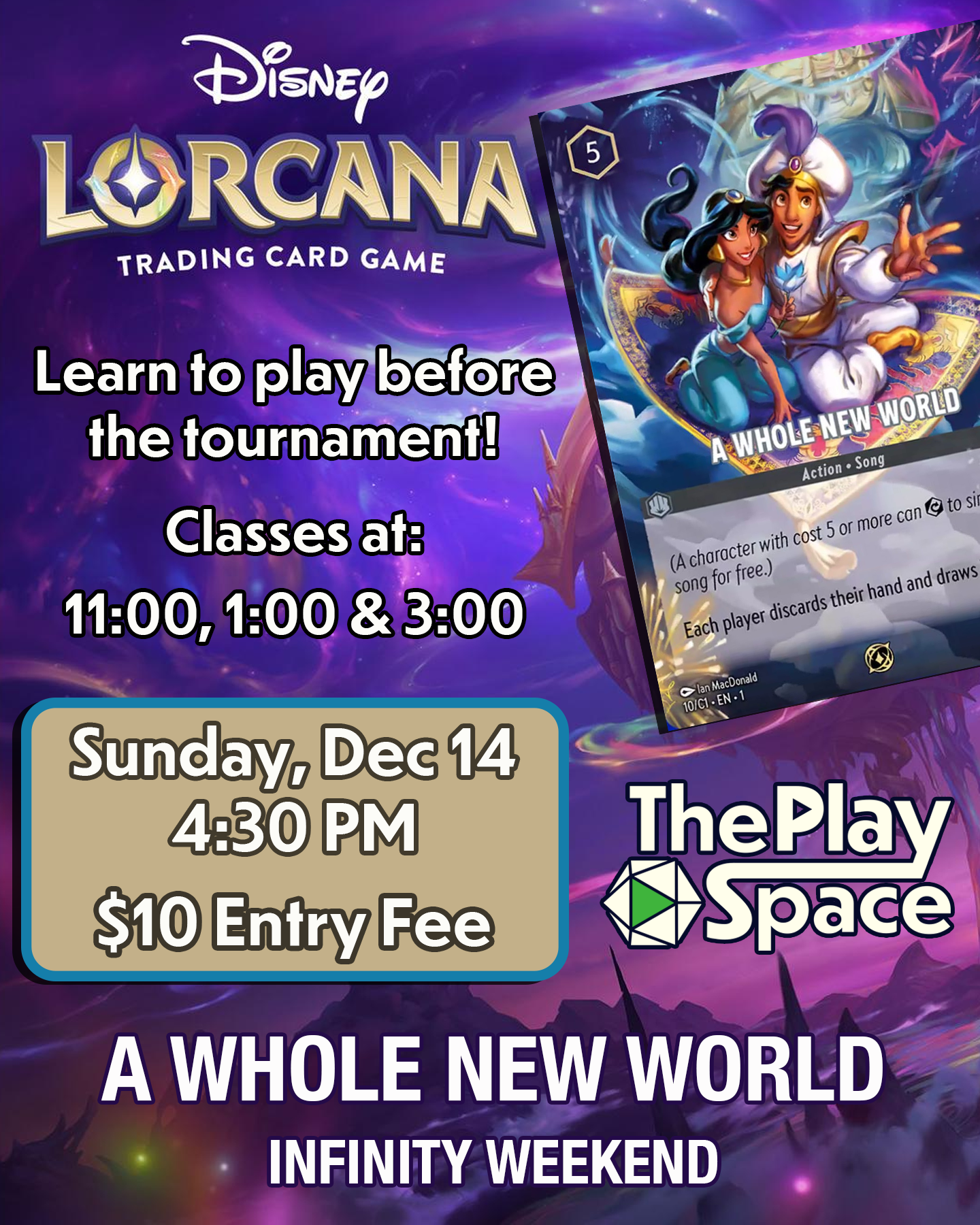 Disney Lorcana Infinity Weekend at the JPP PlaySpace!